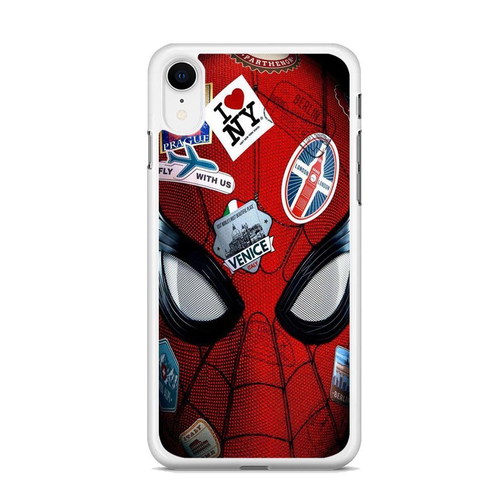 Spiderman Head Full Stickers iPhone XR Case-Oxvistore