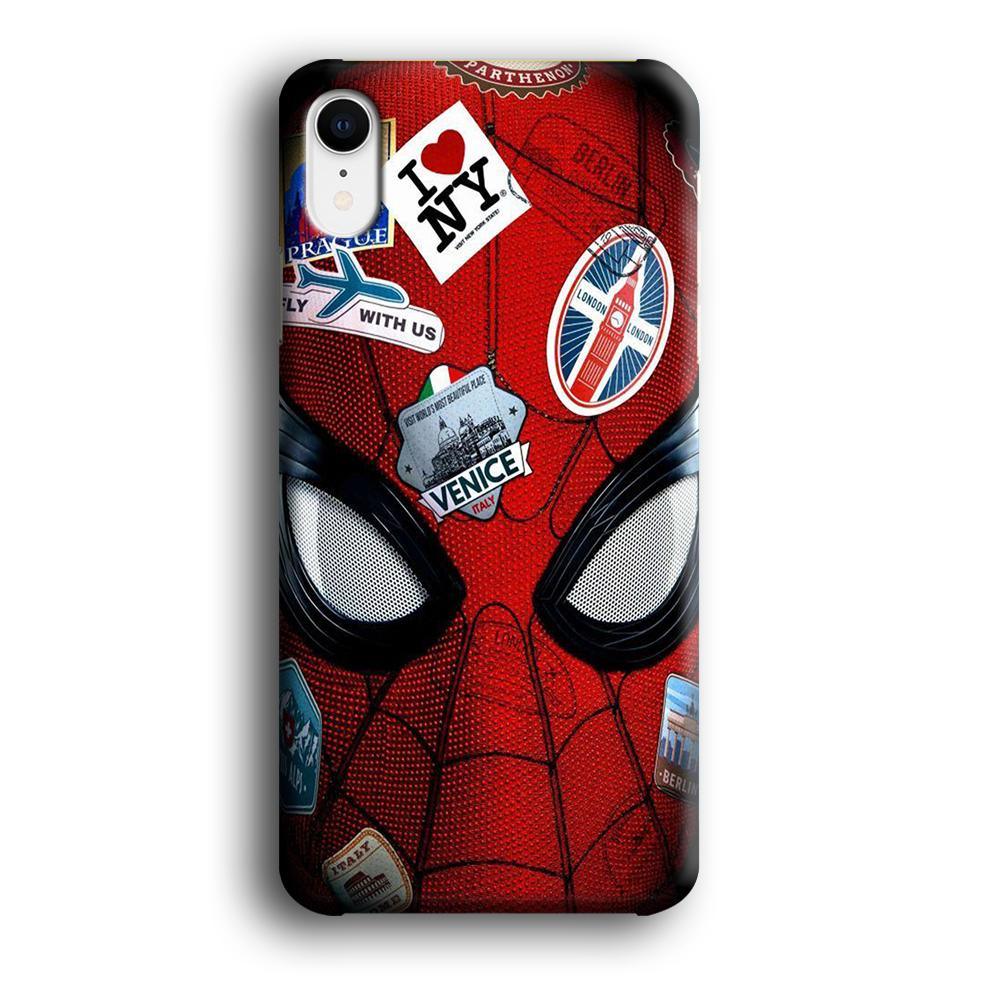 Spiderman Head Full Stickers iPhone XR Case-Oxvistore