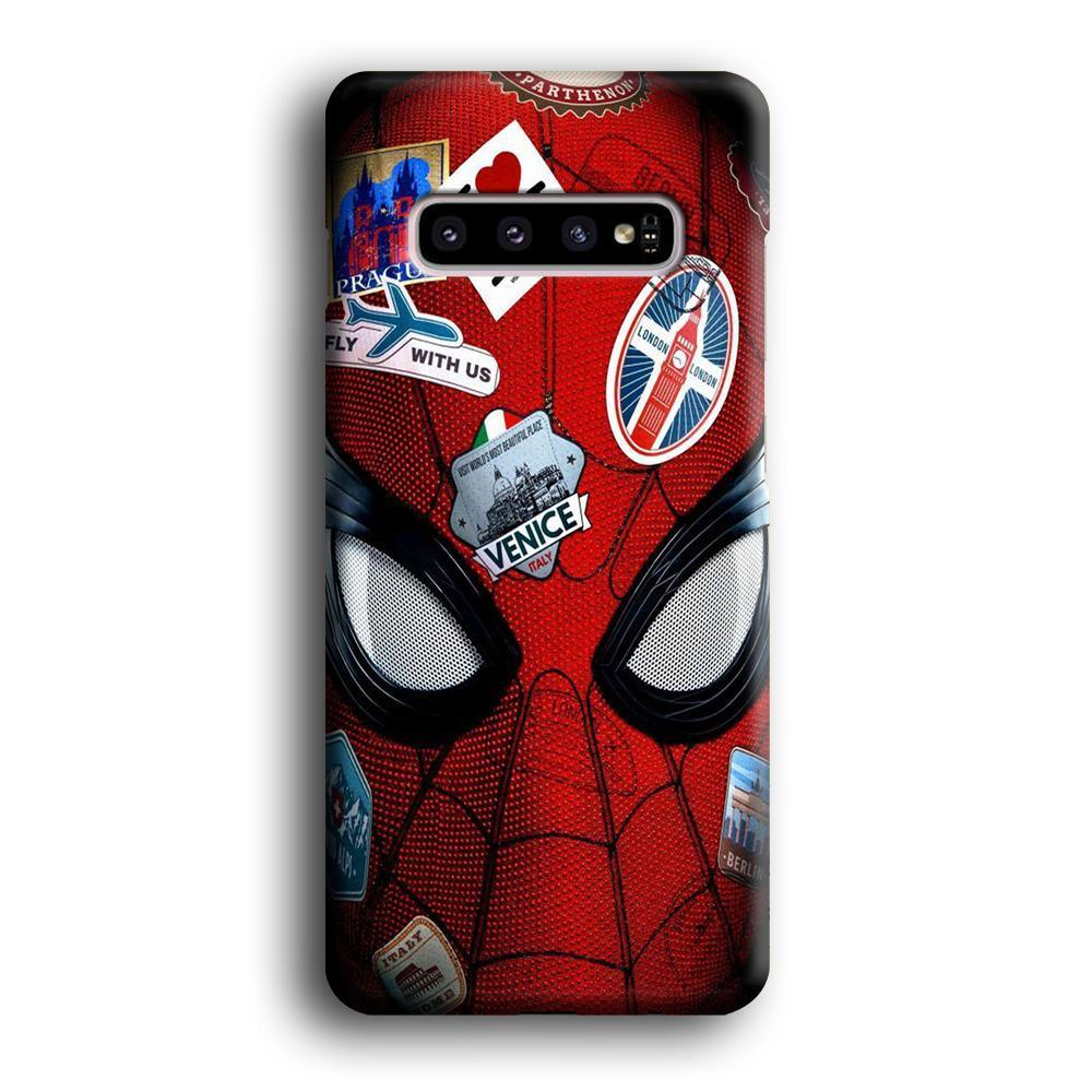 Spiderman Head Full Stickers Samsung Galaxy S10 Plus Case-Oxvistore