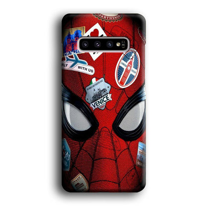 Spiderman Head Full Stickers Samsung Galaxy S10 Plus Case-Oxvistore