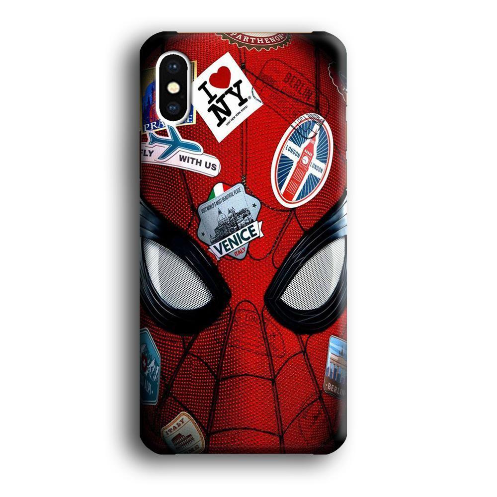 Spiderman Head Full Stickers iPhone XS Case-Oxvistore