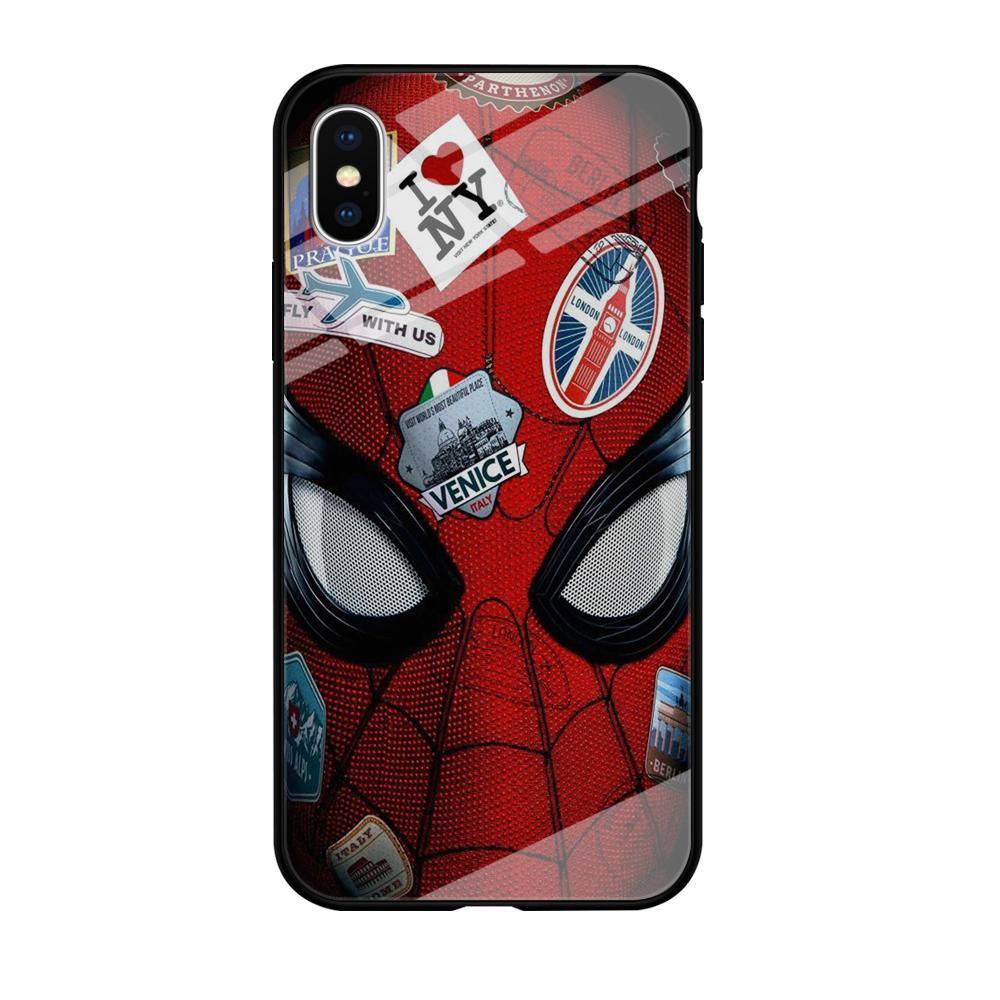 Spiderman Head Full Stickers iPhone XS Case-Oxvistore