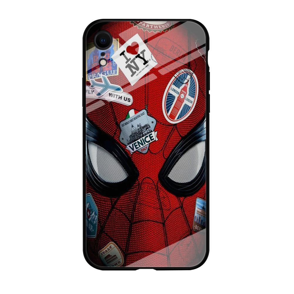 Spiderman Head Full Stickers iPhone XR Case-Oxvistore