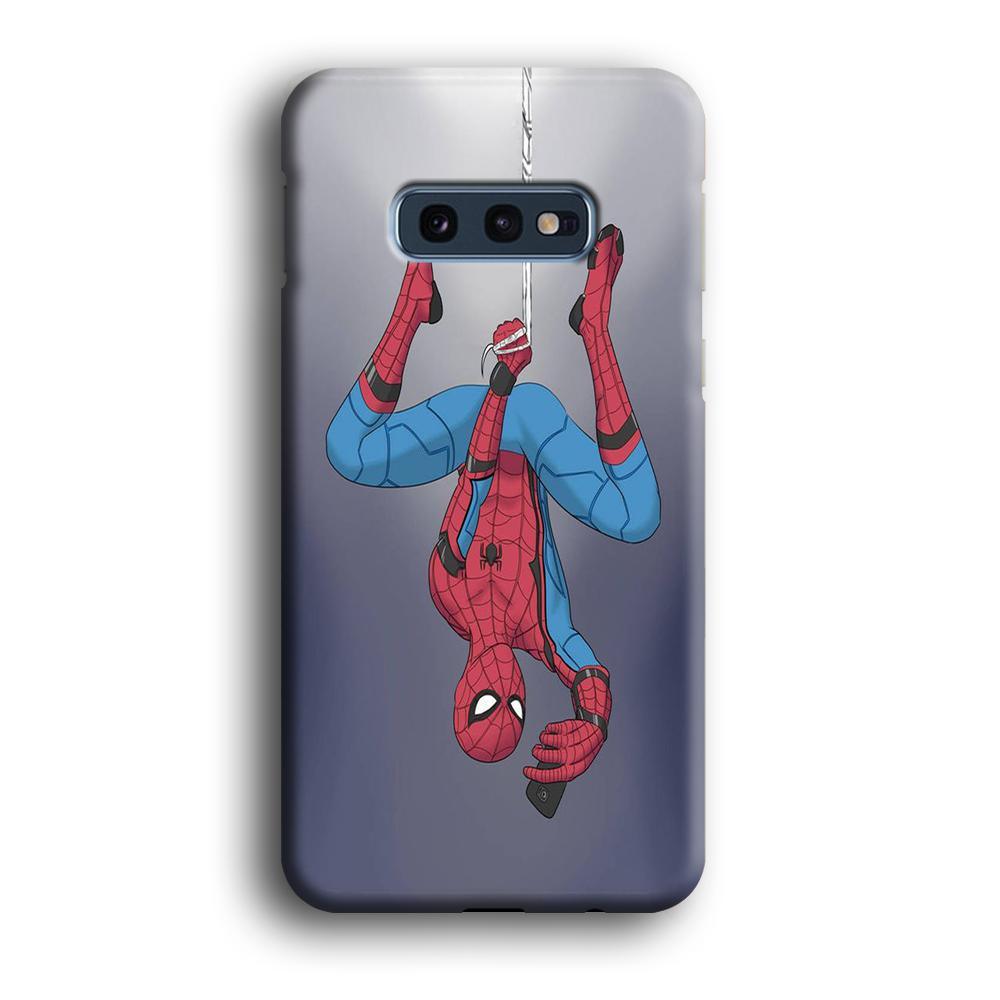 Spiderman Selfie While Hanging Samsung Galaxy S10E Case-Oxvistore