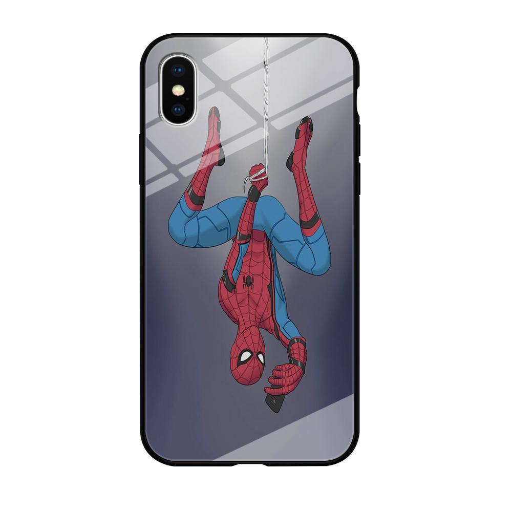 Spiderman Selfie While Hanging iPhone XS Case-Oxvistore