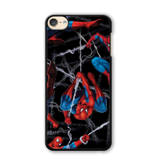 Spiderman Swinging in The Dark iPod Touch 6 Case-Plastic Black (2D Case)-Oxvistore