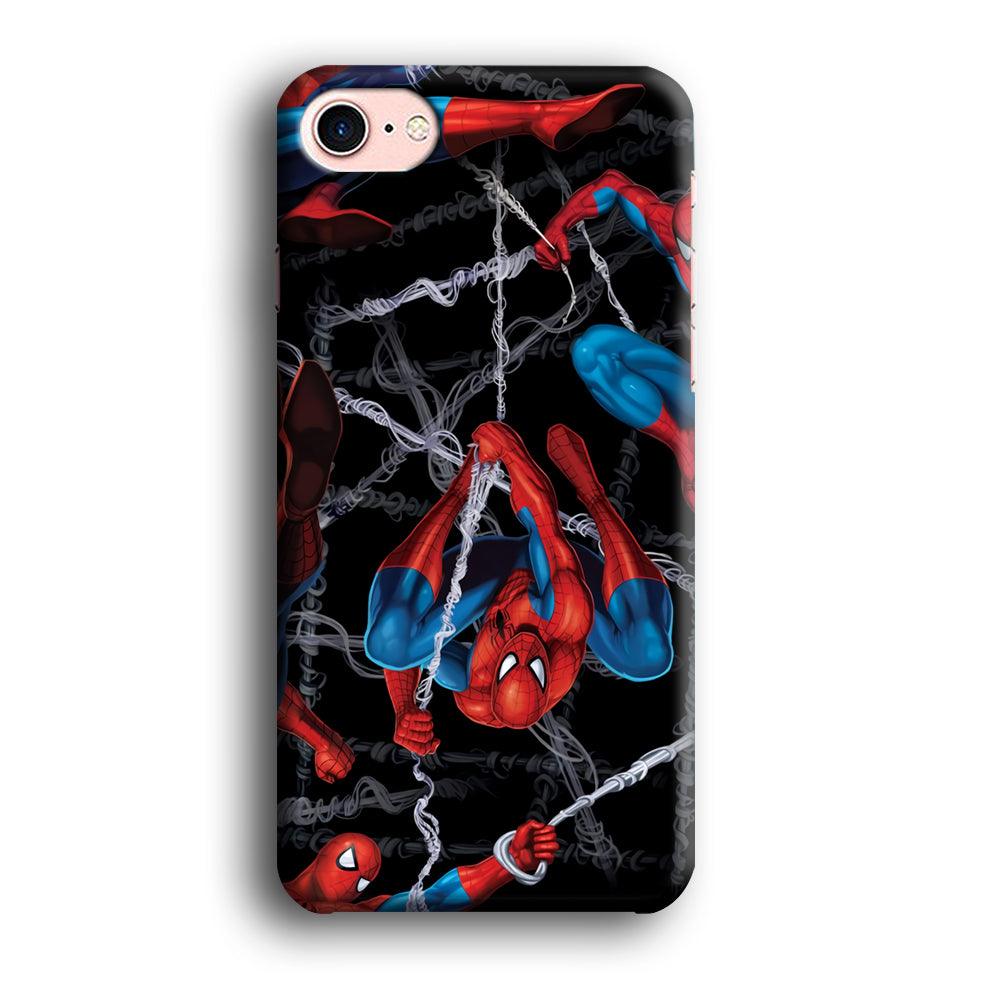 Spiderman Swinging in The Dark iPhone 8 Case-Oxvistore