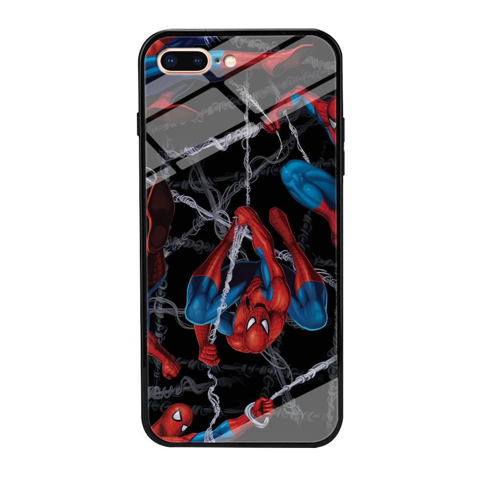 Spiderman Swinging in The Dark iPhone 8 Plus Case-Oxvistore