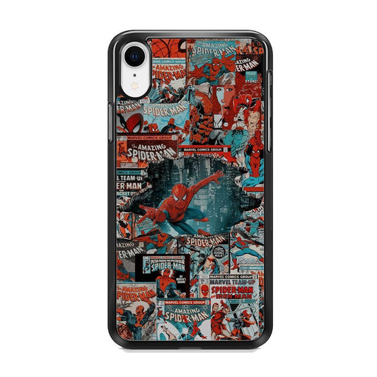 Spiderman The Hero Magazine iPhone XR Case-Rubber Black (2D Case)-Oxvistore