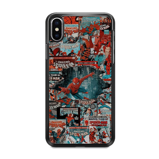 Spiderman The Hero Magazine iPhone XS MAX Case-Rubber Black (2D Case)-Oxvistore