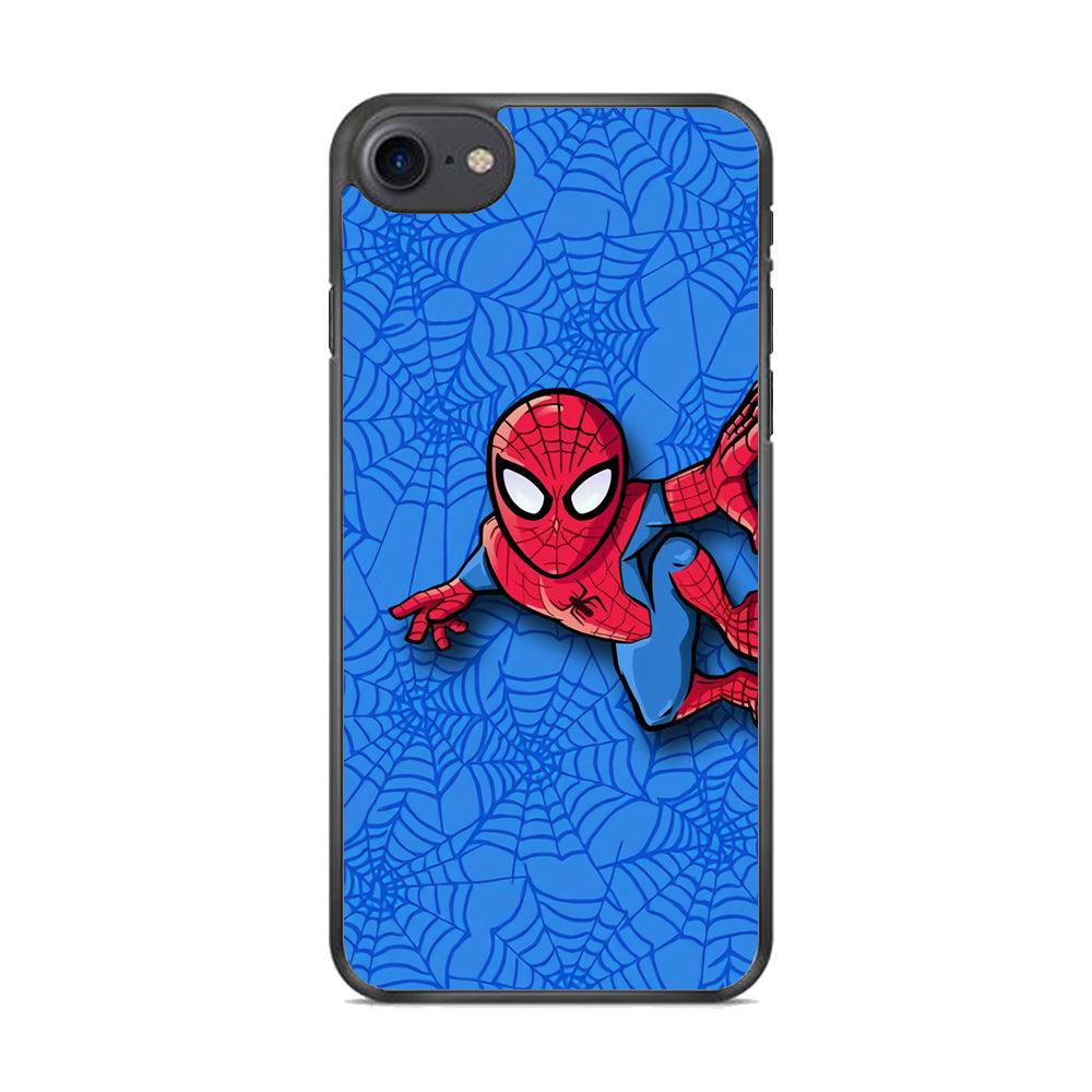 Spiderman Wall Grip iPhone 7 Case-Rubber Black (2D Case)-Oxvistore