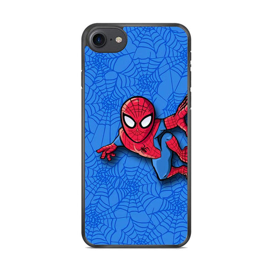 Spiderman Wall Grip iPhone 7 Case-Rubber Black (2D Case)-Oxvistore