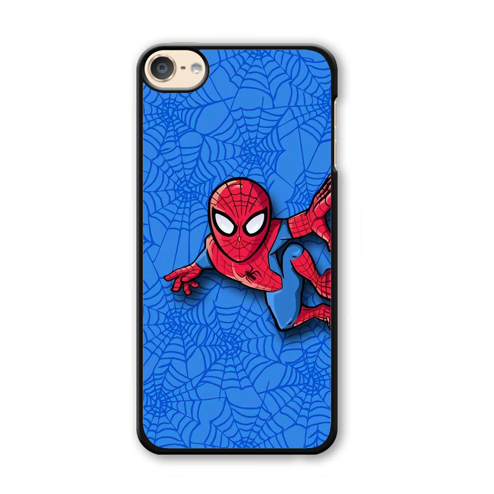 Spiderman Wall Grip iPod Touch 6 Case-Plastic Black (2D Case)-Oxvistore