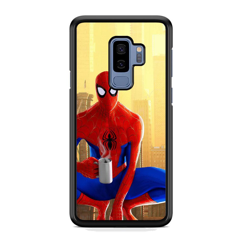 Spiderman and Morning Habbit Samsung Galaxy S9 Plus Case-Rubber Black (2D Case)-Oxvistore