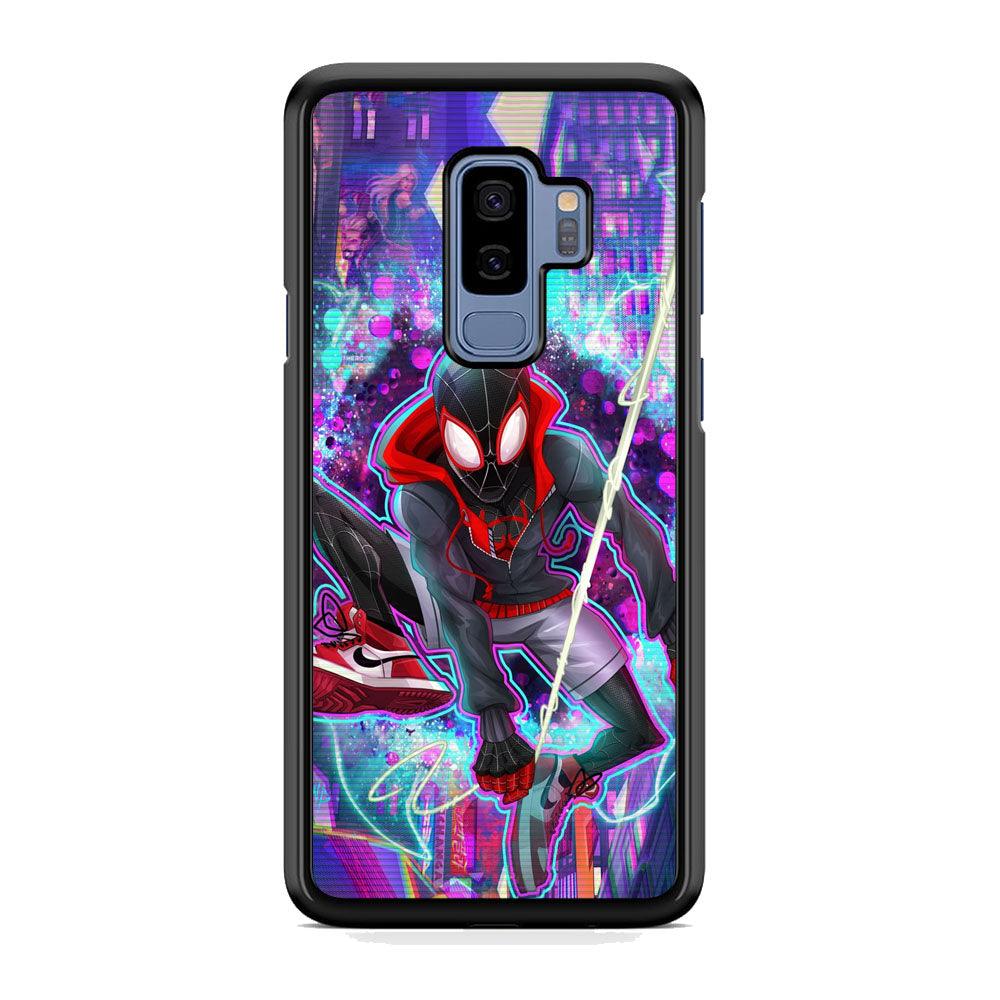 Spiderman in Spider Verse Samsung Galaxy S9 Plus Case-Rubber Black (2D Case)-Oxvistore