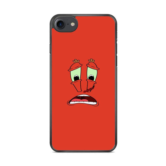 CSpongeBob Mr. Krabs Speechless Face iPhone 8 Case-Rubber Black (2D Case)-Oxvistore