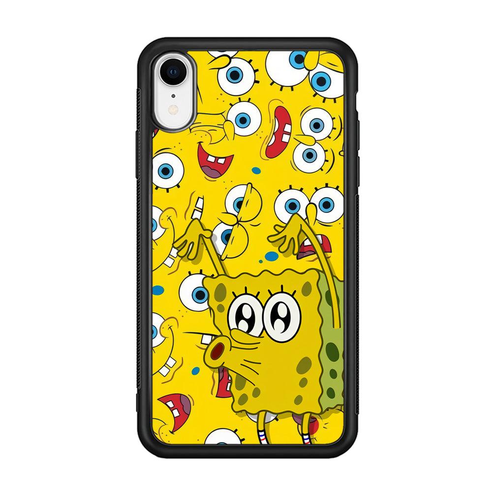 Spongebob Good Employee Ever iPhone XR Case-Rubber Black (2D Case)-Oxvistore