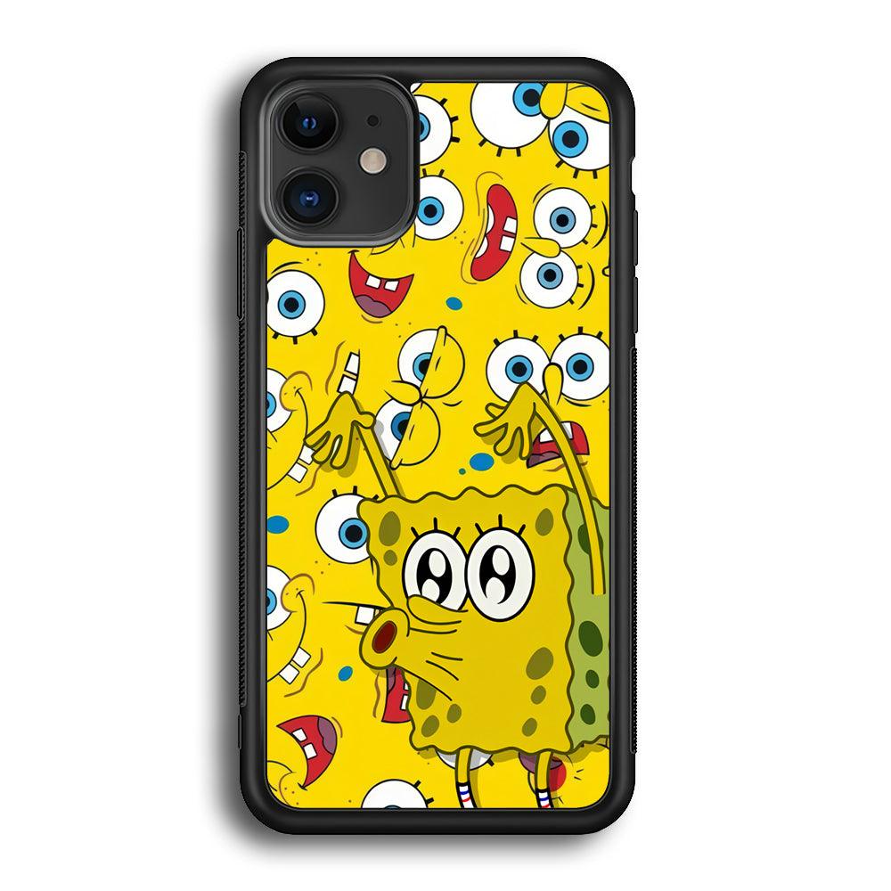 Spongebob Good Employee Ever iPhone 11 Case-Rubber Black (2D Case)-Oxvistore
