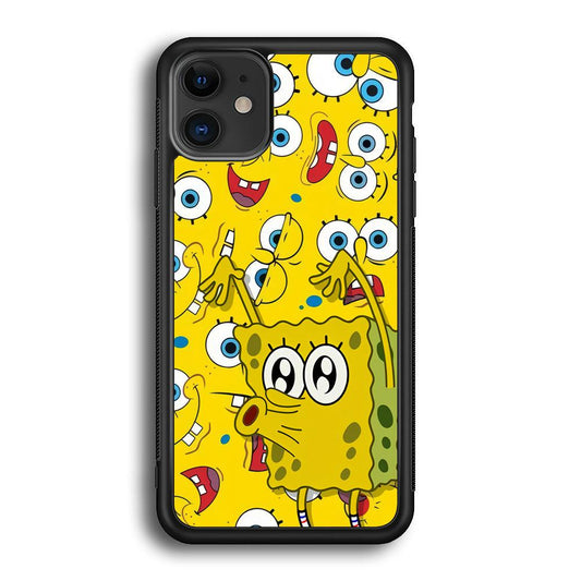 Spongebob Good Employee Ever iPhone 11 Case-Rubber Black (2D Case)-Oxvistore