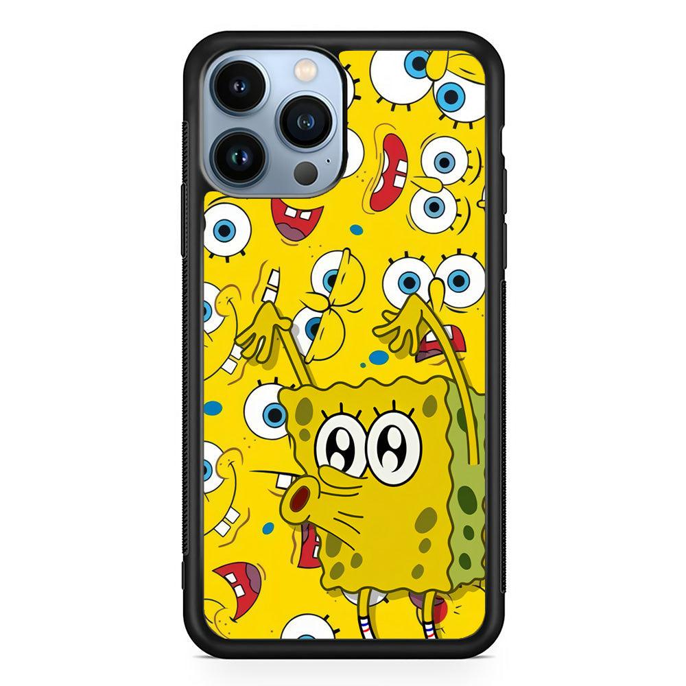 Spongebob Good Employee Ever iPhone 13 Pro Max Case-Rubber Black (2D Case)-Oxvistore