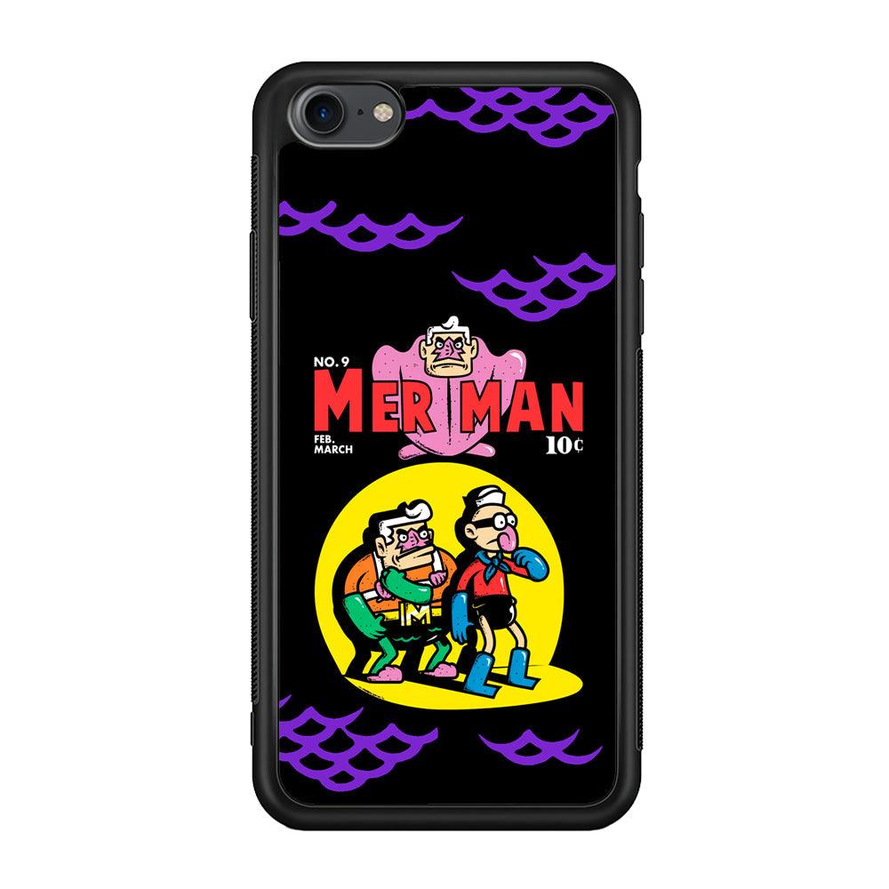 Spongebob Squarepants Mer Man Hero Show iPhone 7 Case-Rubber Black (2D Case)-Oxvistore