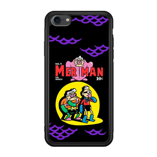 Spongebob Squarepants Mer Man Hero Show iPhone 7 Case-Rubber Black (2D Case)-Oxvistore