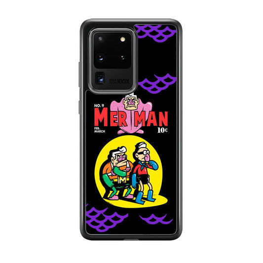 Spongebob Squarepants Mer Man Hero Show Samsung Galaxy S20 Ultra Case-Rubber Black (2D Case)-Oxvistore