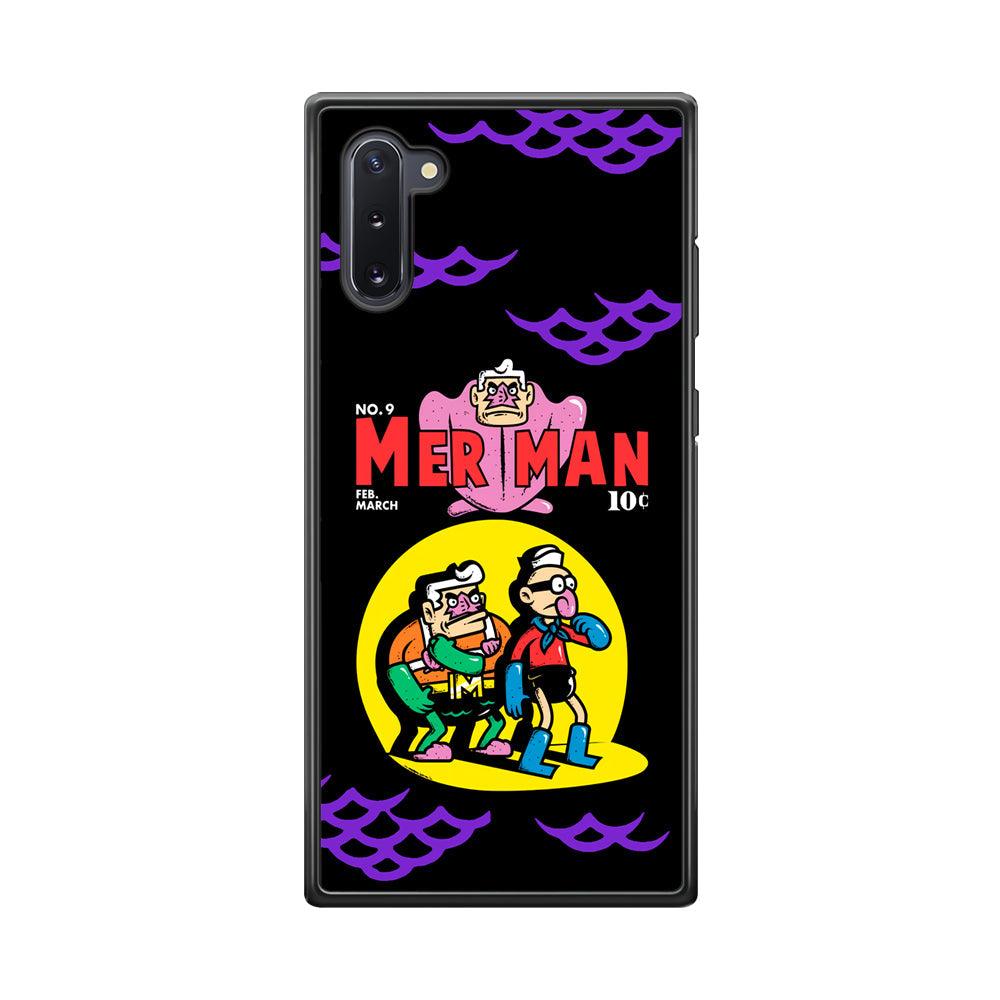 Spongebob Squarepants Mer Man Hero Show Samsung Galaxy Note 10 Case-Rubber Black (2D Case)-Oxvistore