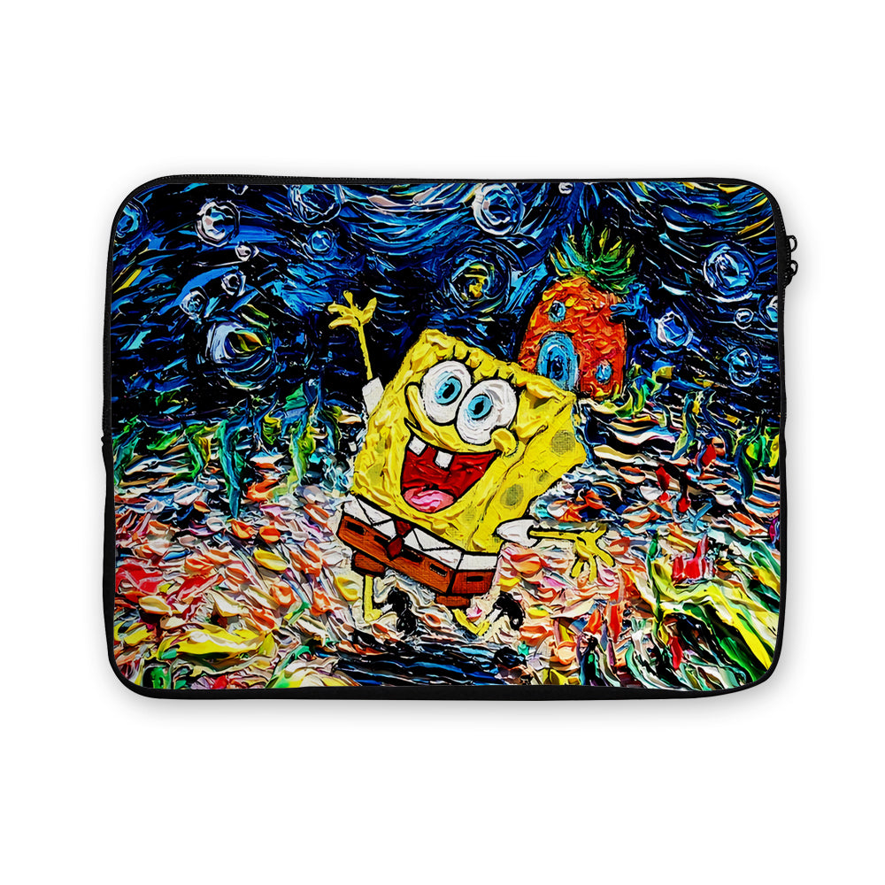 Spongebob Starry Night Painting Laptop Sleeve Protective Cover