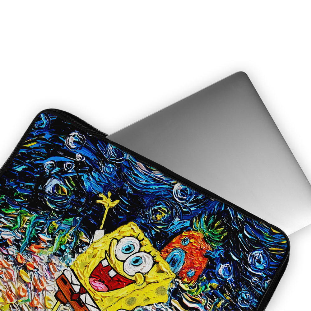 Spongebob Starry Night Painting Laptop Sleeve Protective Cover