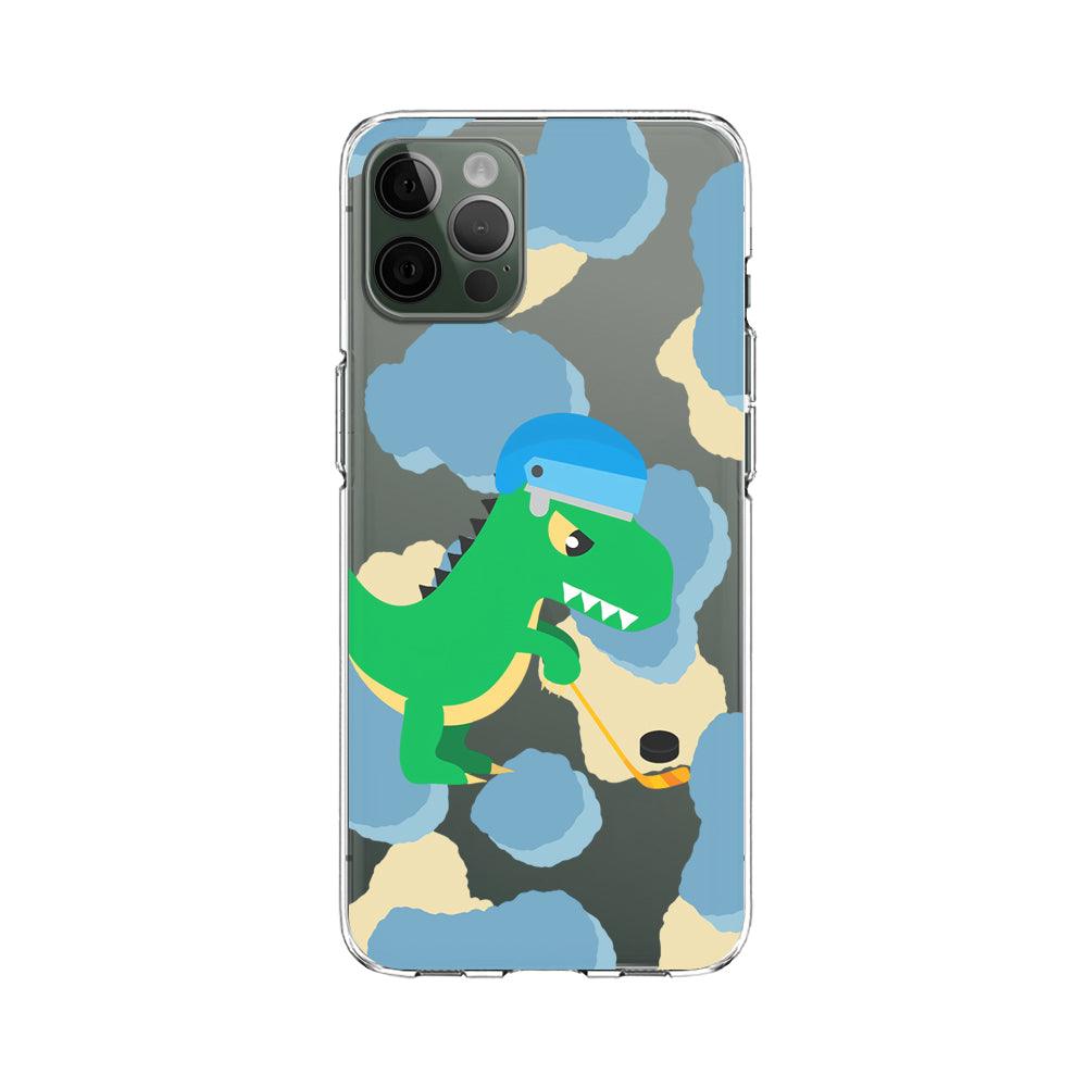 Sport Dinosaur Hockey on The Sky Clear Soft Case-Oxvistore