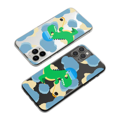 Sport Dinosaur Hockey on The Sky Clear Soft Case-Oxvistore