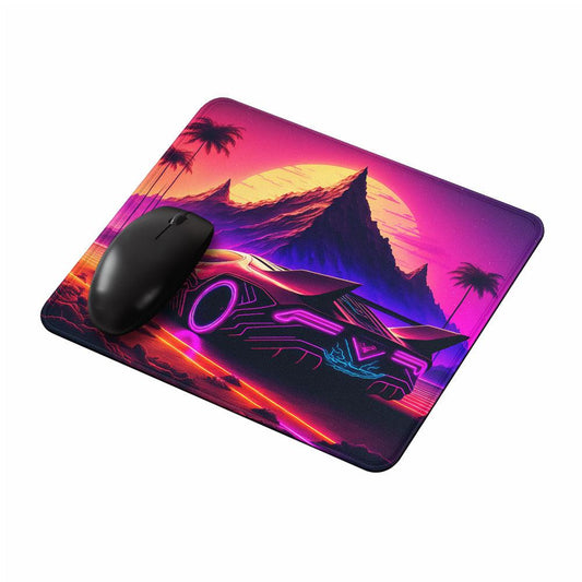 Sports Car Futuristic Mountain Sunset Mouse Pads-Oxvistore