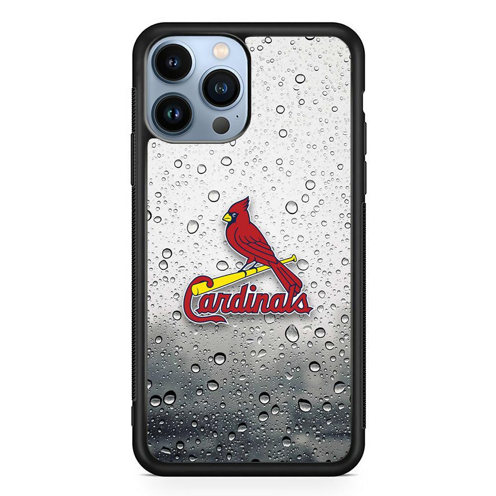 St Louis Cardinals Sticker on Rainy Day iPhone 15 Pro Max Case-Oxvistore