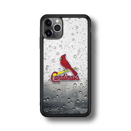 St Louis Cardinals Sticker on Rainy Day iPhone 11 Pro Max Case-Oxvistore