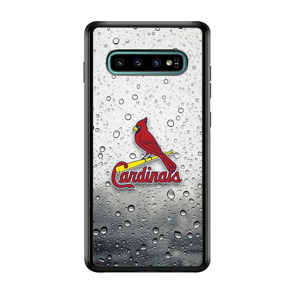 St Louis Cardinals Sticker on Rainy Day Samsung Galaxy S10 Plus Case-Oxvistore