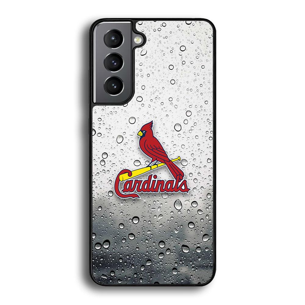 St Louis Cardinals Sticker on Rainy Day Samsung Galaxy S22 Plus Case-Rubber Black (2D Case)-Oxvistore