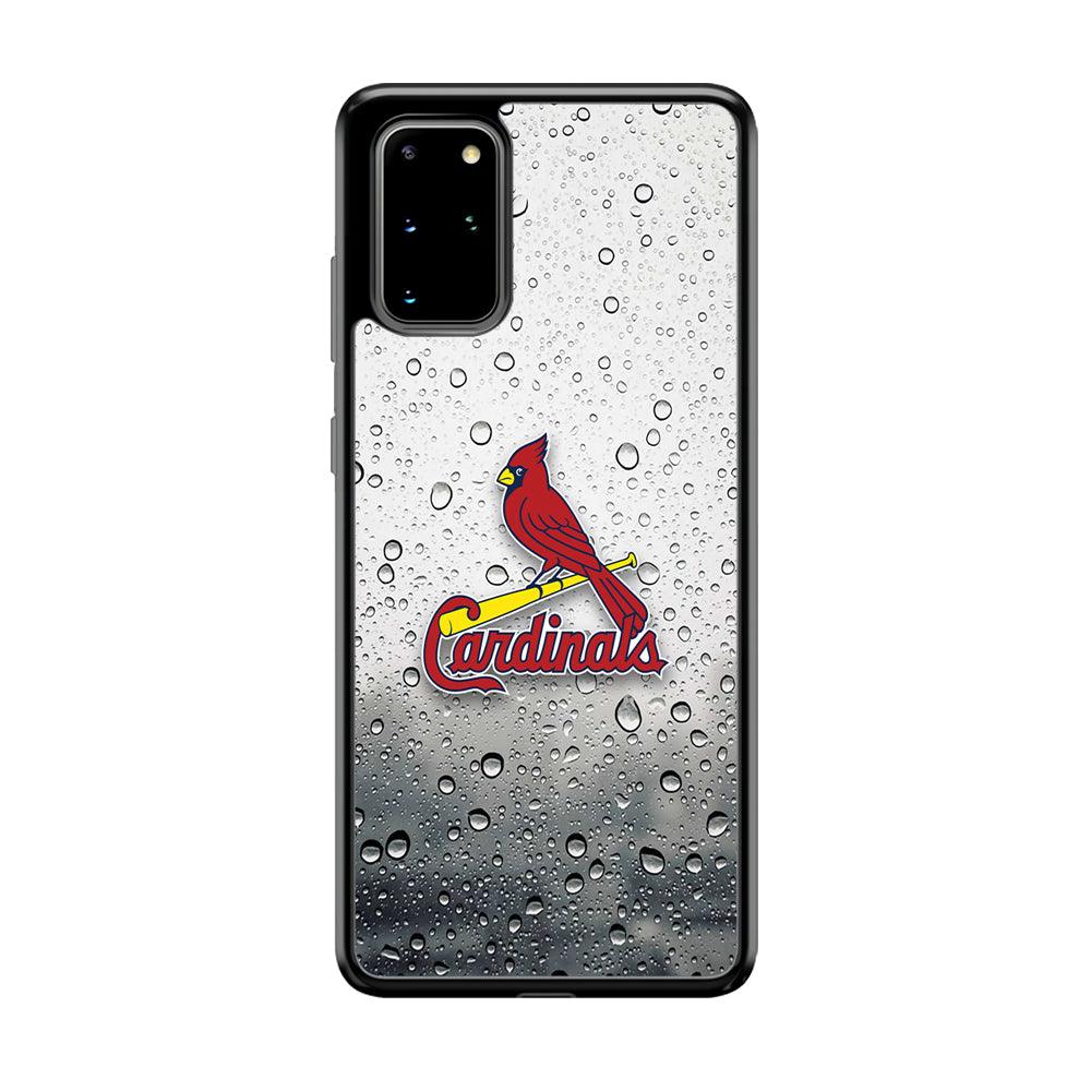 St Louis Cardinals Sticker on Rainy Day Samsung Galaxy S20 Plus Case-Rubber Black (2D Case)-Oxvistore