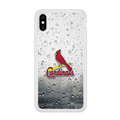 St Louis Cardinals Sticker on Rainy Day iPhone XS Case-Oxvistore