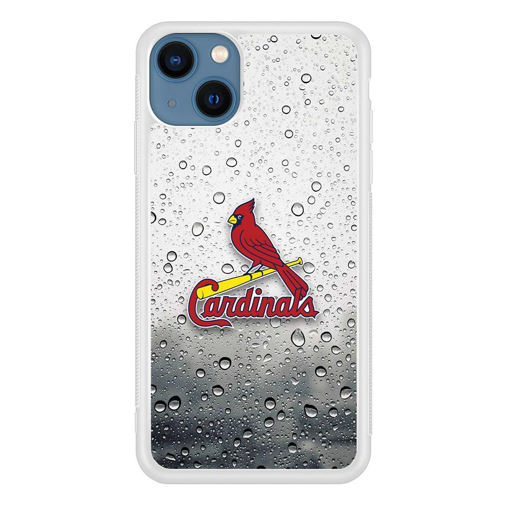 St Louis Cardinals Sticker on Rainy Day iPhone 14 Case-Oxvistore