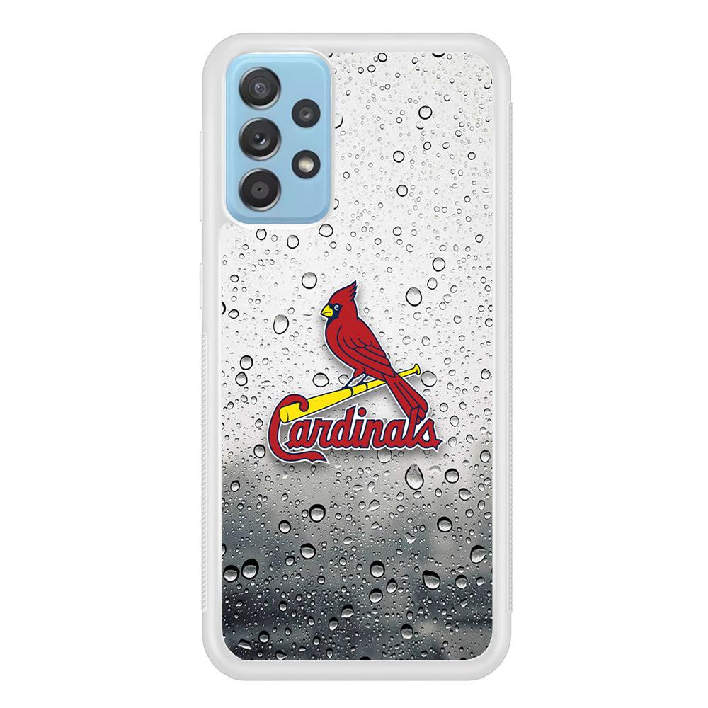 St Louis Cardinals Sticker on Rainy Day Samsung Galaxy A52 Case-Oxvistore