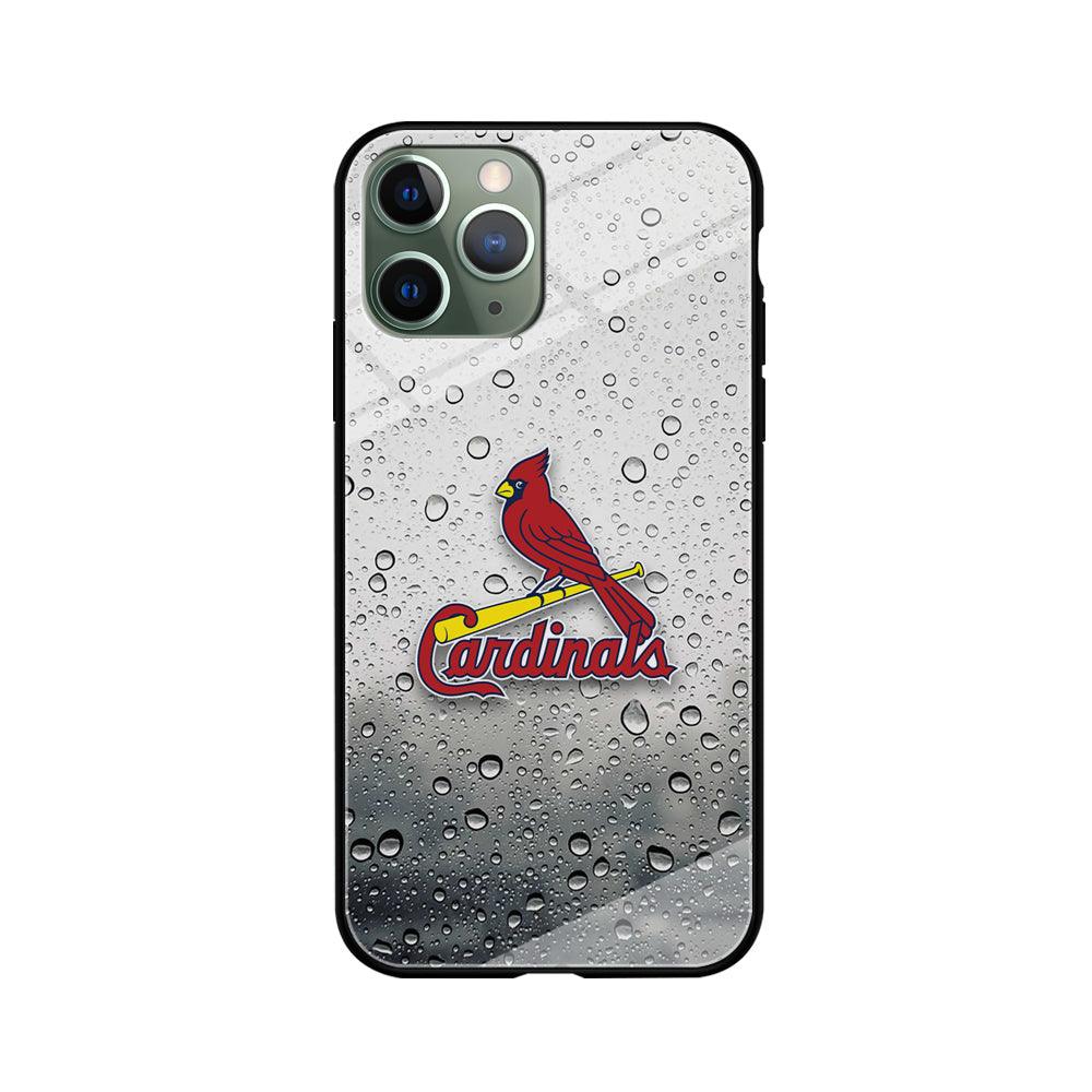 St Louis Cardinals Sticker on Rainy Day iPhone 11 Pro Max Case-Oxvistore