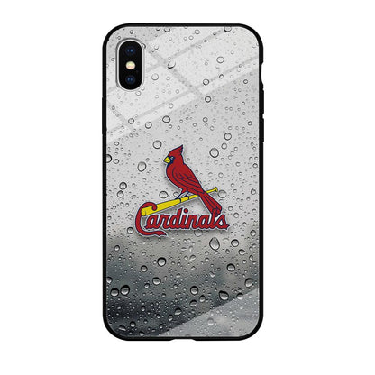 St Louis Cardinals Sticker on Rainy Day iPhone XS Case-Oxvistore