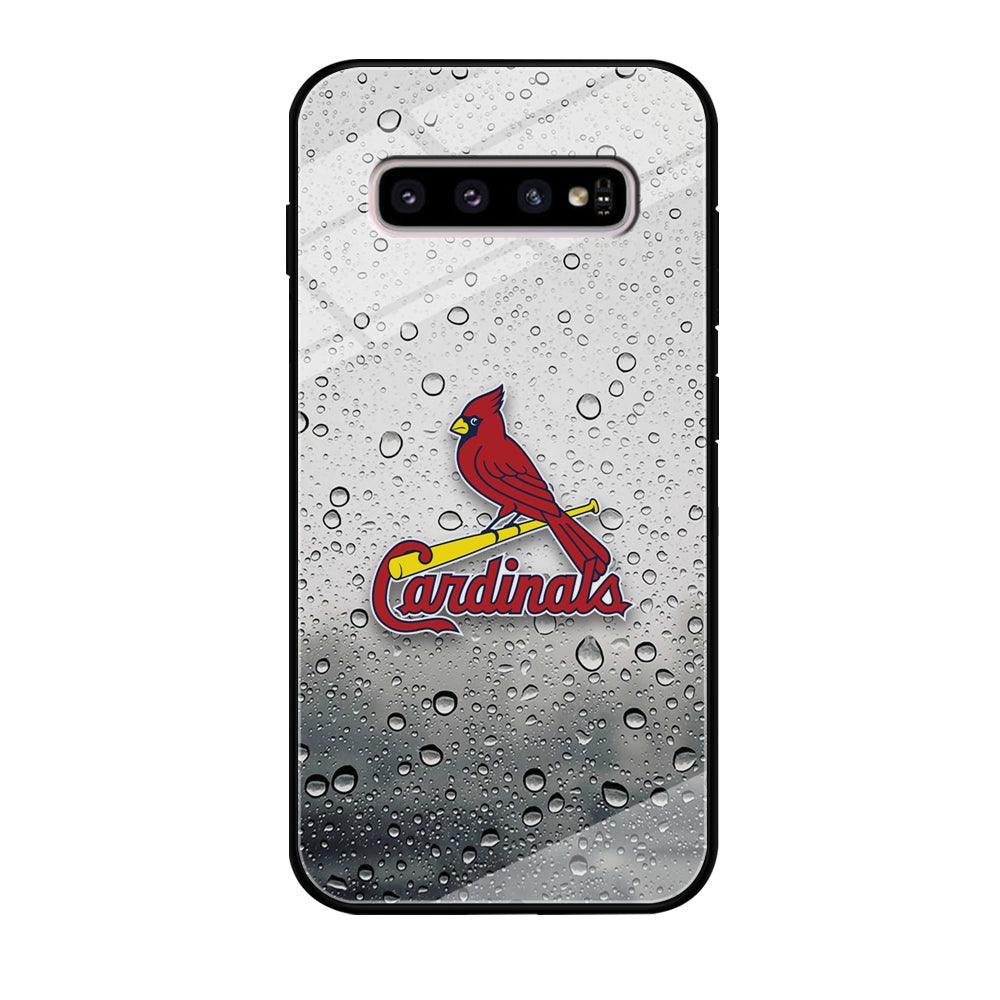 St Louis Cardinals Sticker on Rainy Day Samsung Galaxy S10 Plus Case-Oxvistore