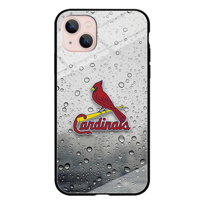 St Louis Cardinals Sticker on Rainy Day iPhone 15 Case-Oxvistore