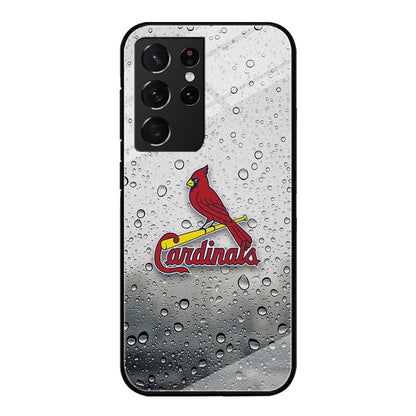 St Louis Cardinals Sticker on Rainy Day Samsung Galaxy S21 Ultra Case-Oxvistore