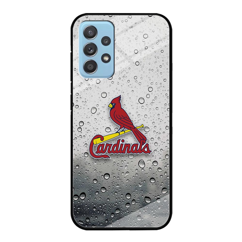 St Louis Cardinals Sticker on Rainy Day Samsung Galaxy A52 Case-Oxvistore