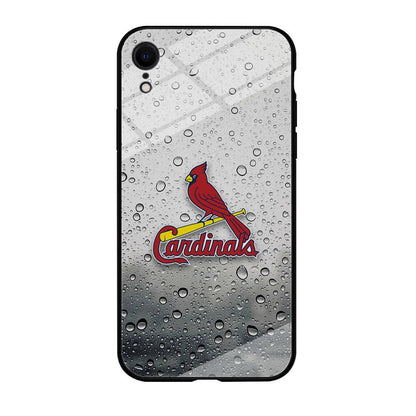 St Louis Cardinals Sticker on Rainy Day iPhone XR Case-Oxvistore