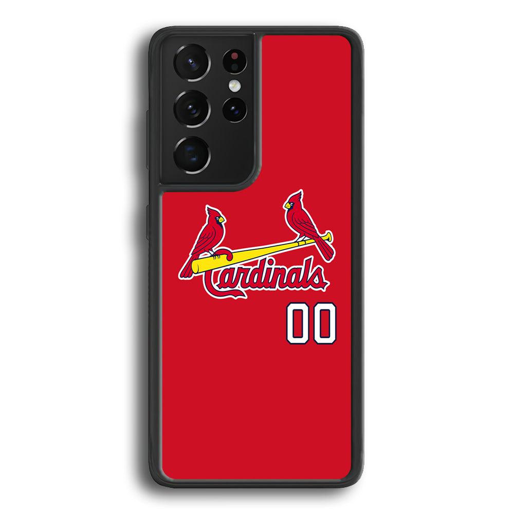 St Louis Cardinals The Red Bird Samsung Galaxy S21 Ultra Case-Rubber Black (2D Case)-Oxvistore