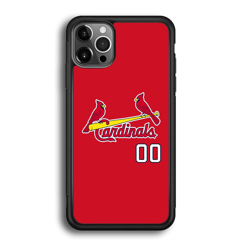 St Louis Cardinals The Red Bird iPhone 12 Pro Max Case-Rubber Black (2D Case)-Oxvistore